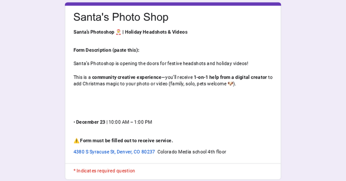 Santa's Photo Shop